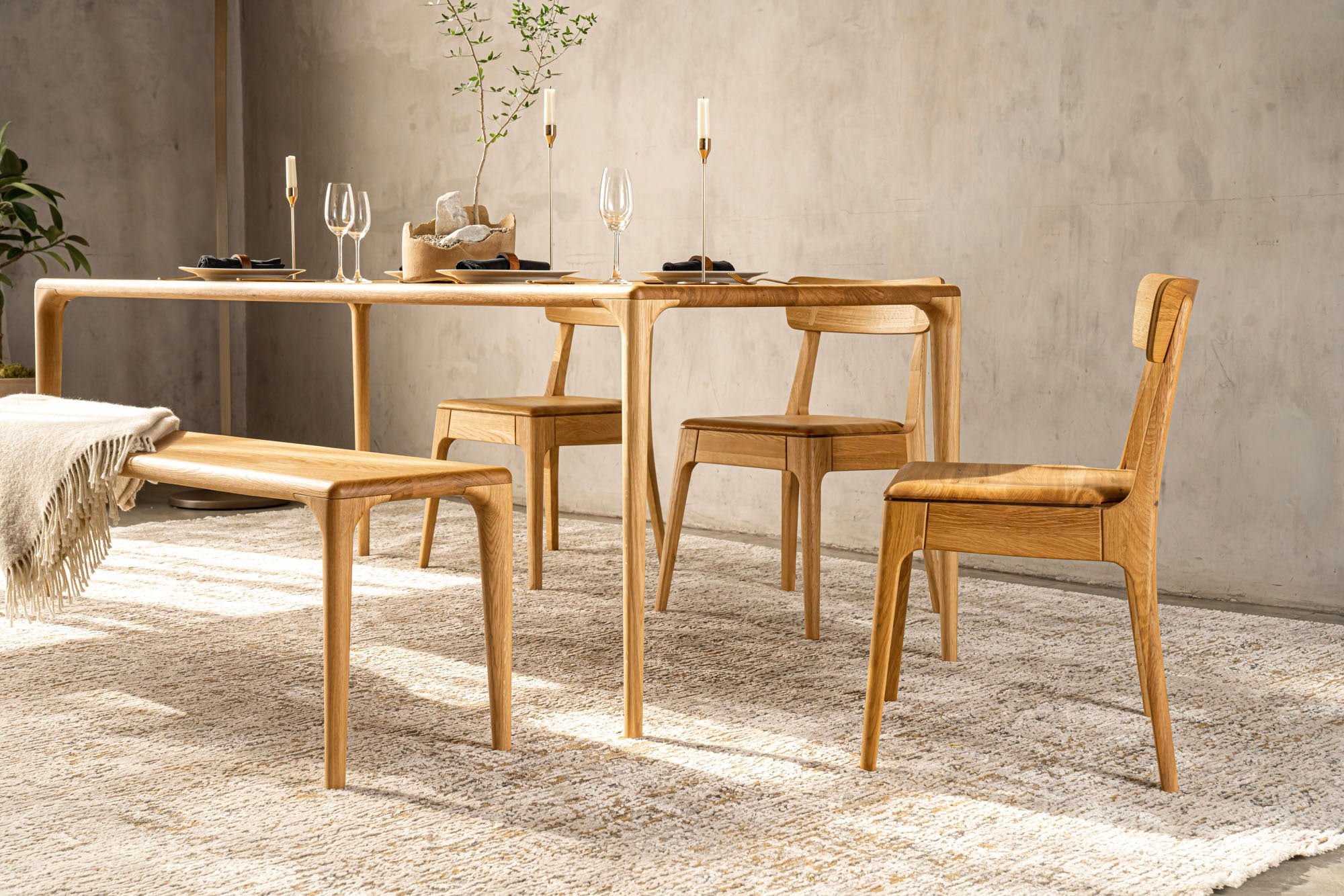 LÜNA | Oak Dining Set