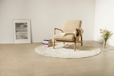 LAICA | Modern Armchair and Ottoman in Spanish Leather or Wool