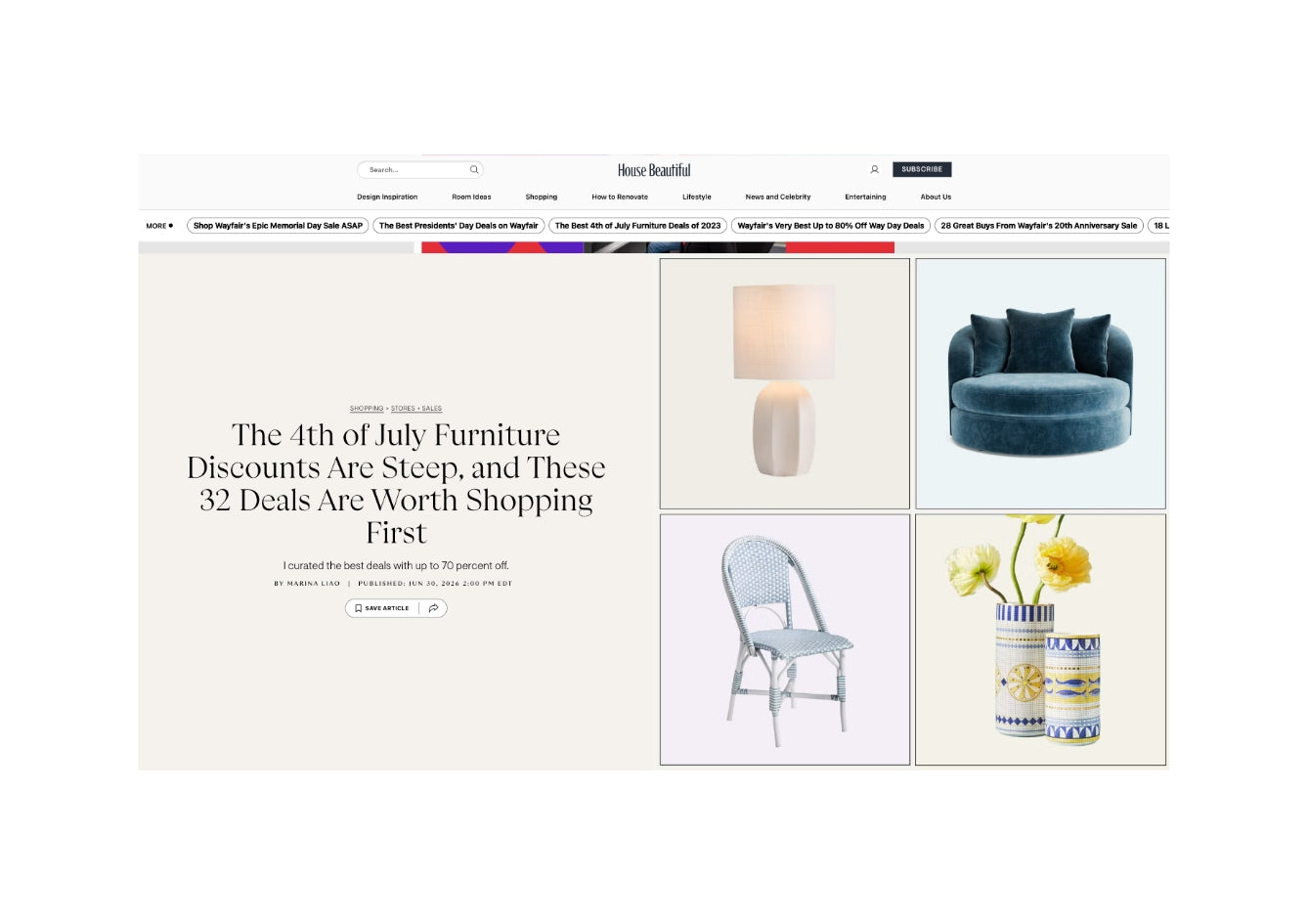 Les promotions sur le mobilier à l'occasion du 4 juillet sont exceptionnelles, et ces 32 offres sont celles à ne pas manquer. 