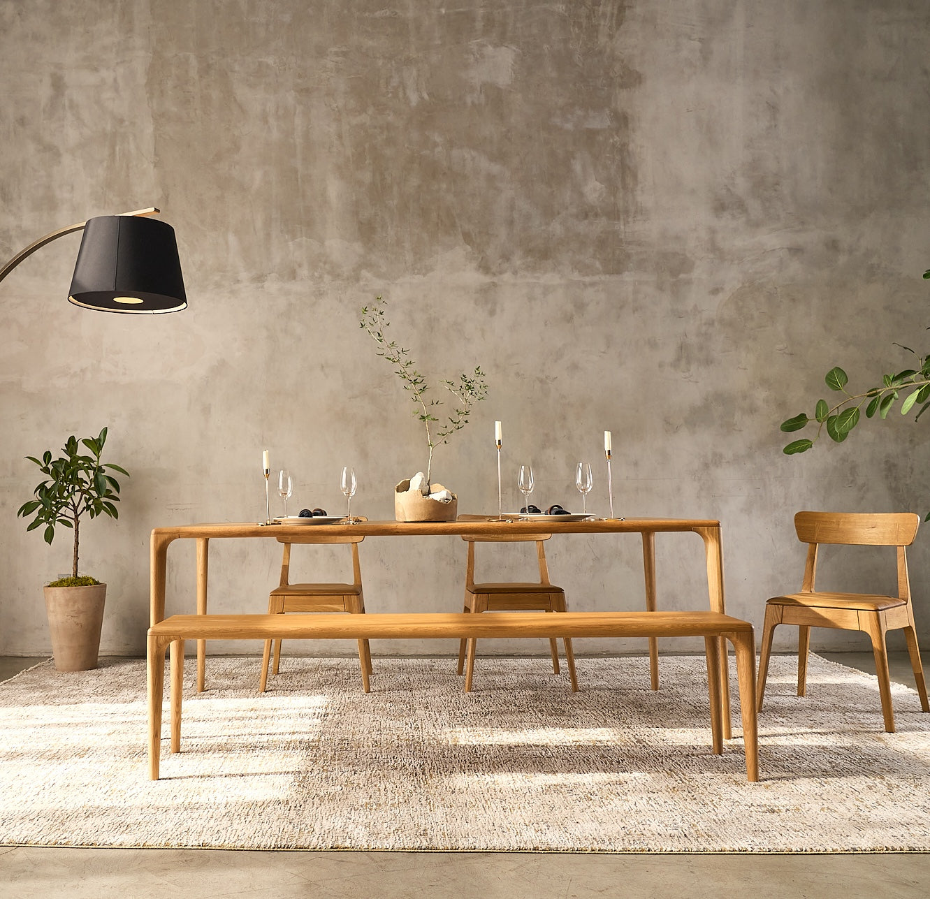LÜNA | Oak Dining Set