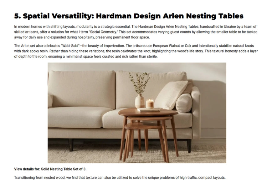 Räumliche Vielseitigkeit: Hardman Design Arlen Couchtisch im Set