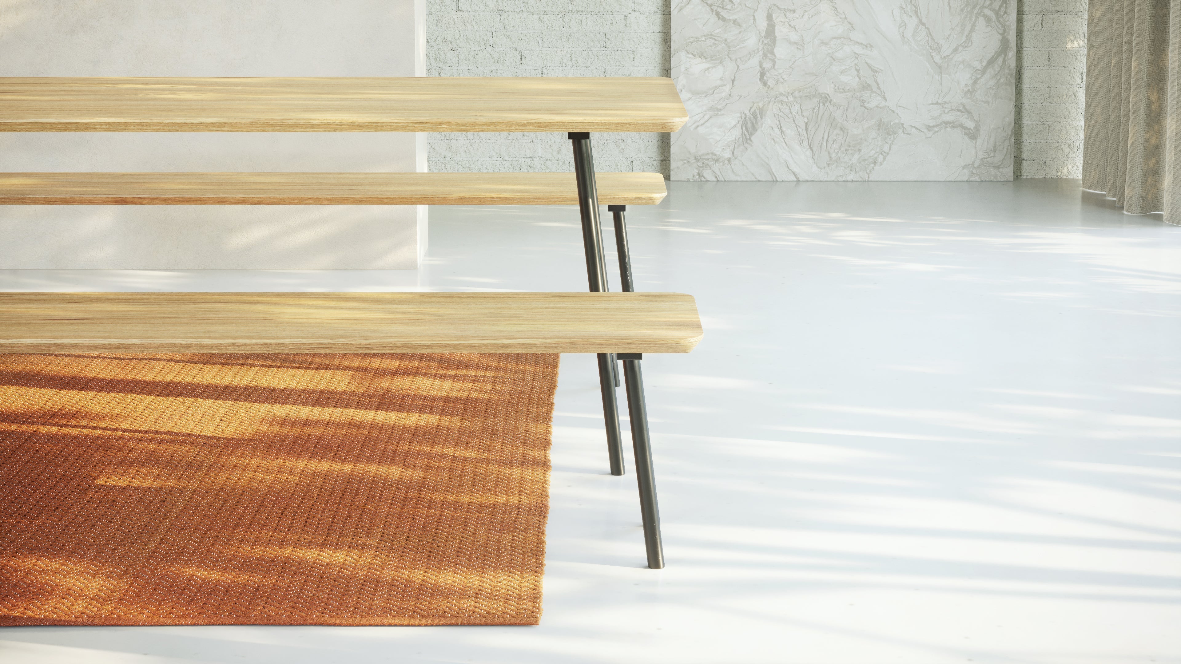 MARTA Banc | Chêne | 190 x 35 x 3 cm | Vente en stock N49/N50/51B