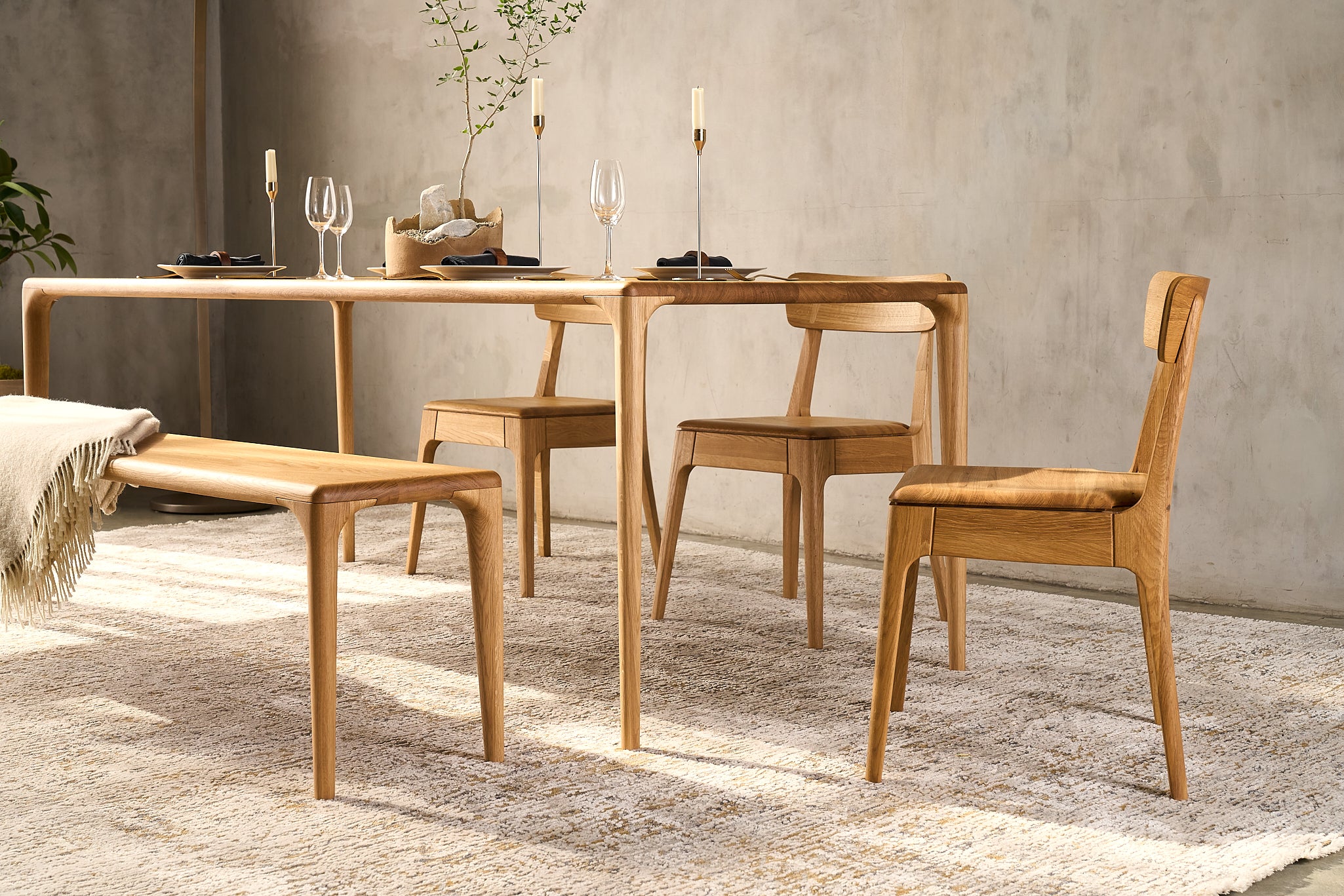 LÜNA | Oak Dining Set