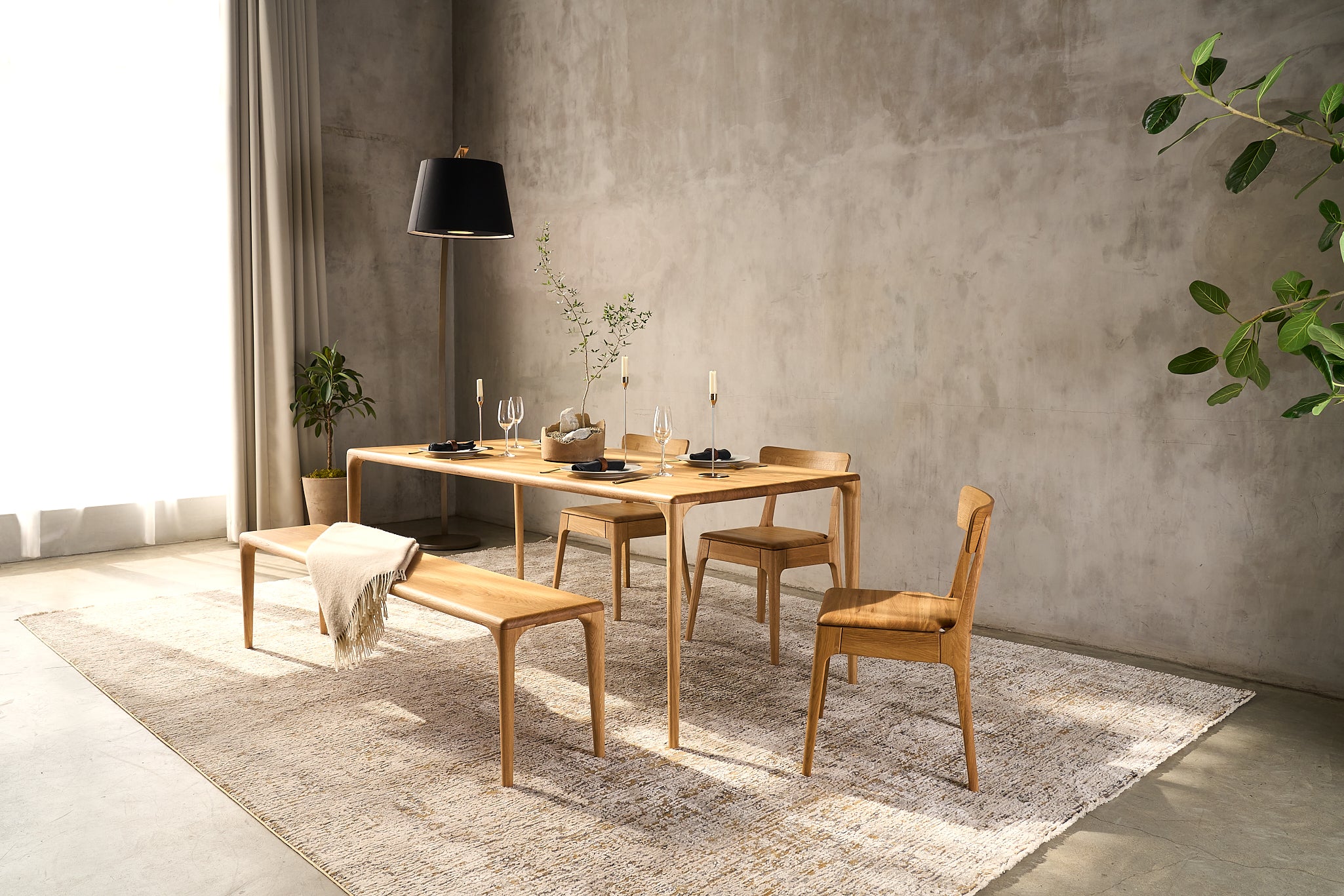 LÜNA | Oak Dining Set