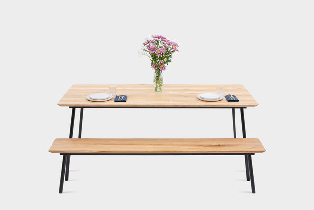MARTA Solid Ash Extendable Dining Table & Bench