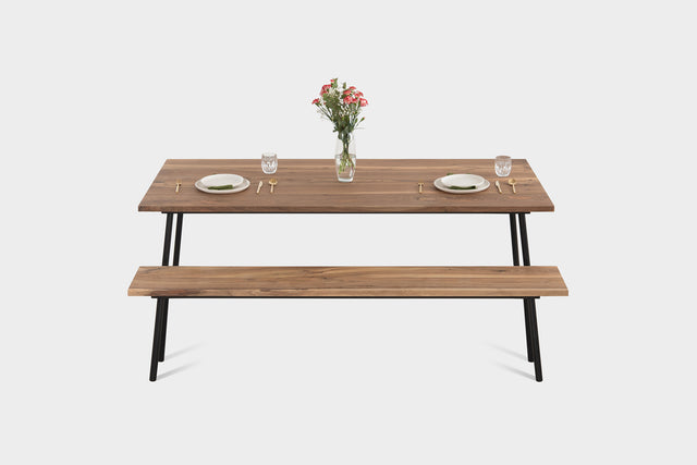 MIRA Walnut Collection | Extendable Walnut Dining Table & Bench Set