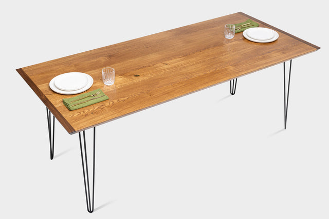 EVE | Mid Century Modern Oak Dining Table on Steel Legs