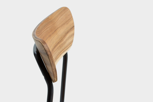 MAYA | Mid Century Walnut Dining Chair With Steel Legs