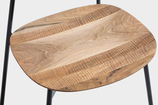 MAYA | Mid Century Walnut Dining Chair With Steel Legs