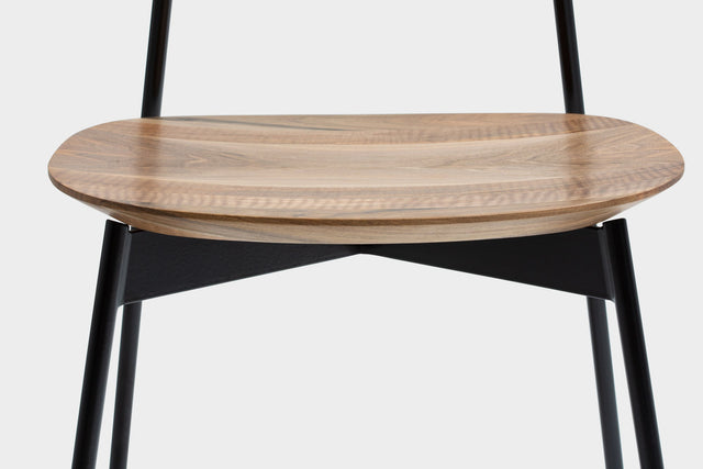MAYA | Mid Century Walnut Dining Chair With Steel Legs