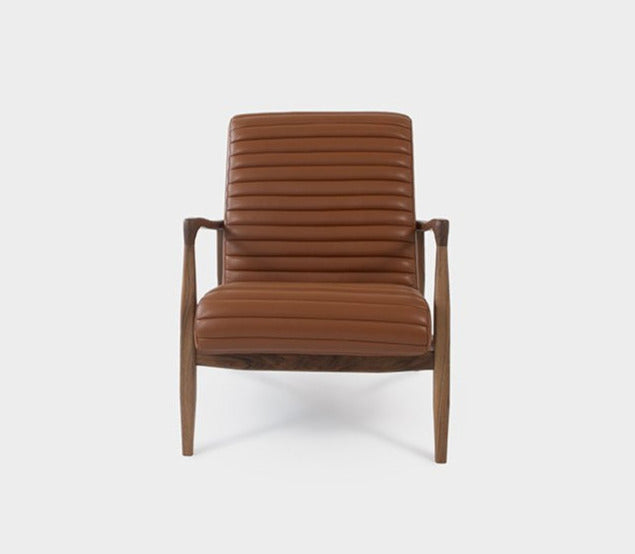 Modern Armchair and Ottoman in Spanish Leather or Wool | LAICA Armchair-Hardman Design