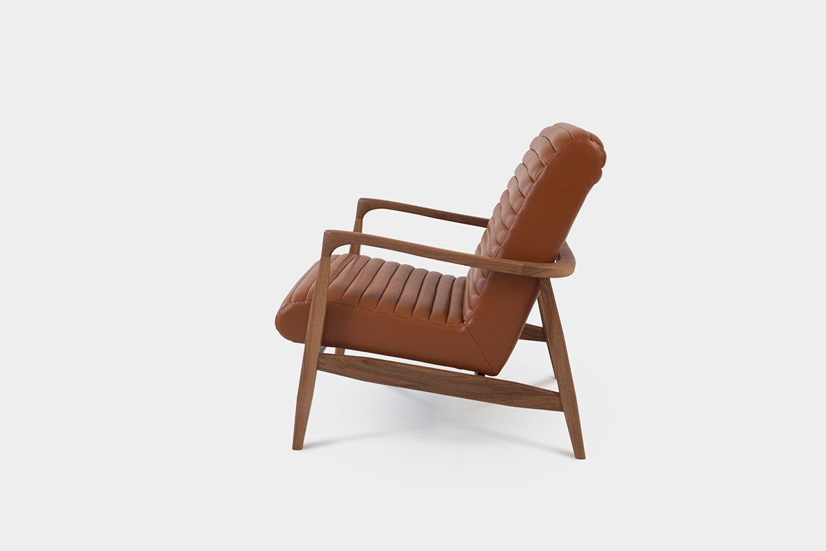 Modern Armchair and Ottoman in Spanish Leather or Wool | LAICA Armchair-Hardman Design