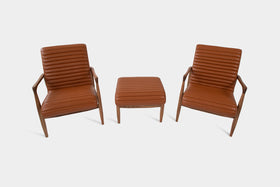 LAICA | Modern Armchair and Ottoman in Italian Leather or Wool image 21