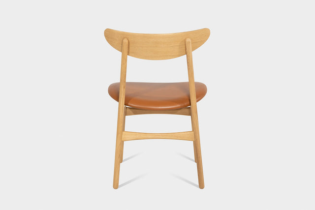 Oak or Walnut Dining Chair Upholstered in Wool or Leather | CAROLIAH-Hardman Design