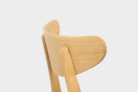 Oak or Walnut Dining Chair Upholstered in Wool or Leather | CAROLIAH-Hardman Design