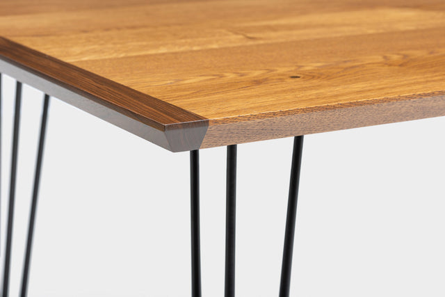 EVE | Mid Century Modern Oak Dining Table on Steel Legs