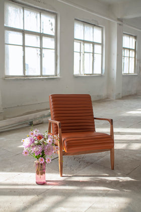 LAICA | Modern Armchair and Ottoman in Italian Leather or Wool image 23