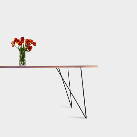 Bauhaus Walnut Dining Table on Metal Legs | AEMILIA-Hardman Design