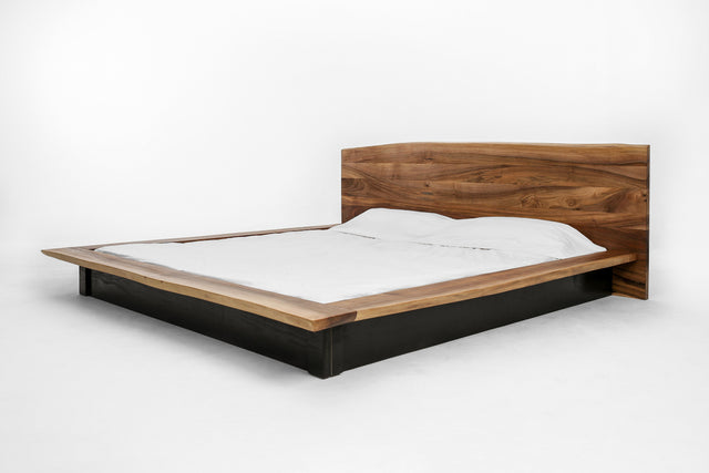 KAATJE | Walnut Platform Bed Frame and Headboard