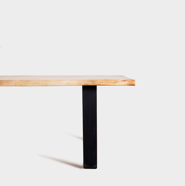 Live Edge Dining Table on Steel Legs Made from two Oak Boards | JULIA-Hardman Design
