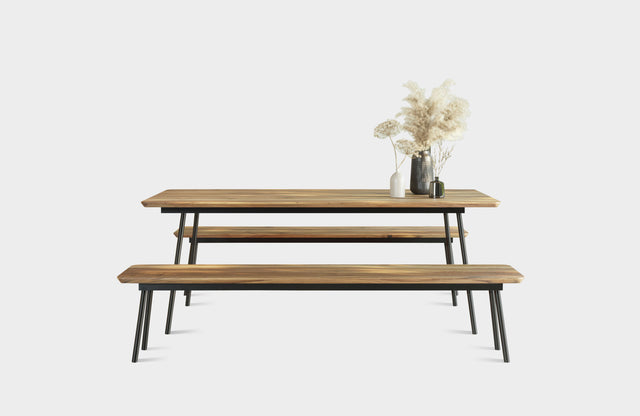 MARTA Modern Walnut Dining Table, Extendable Table, and Bench Collection
