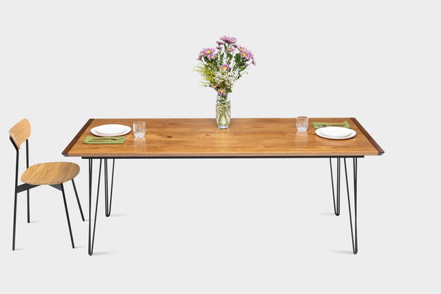 EVE | Mid Century Modern Walnut Dining Table on Steel Legs