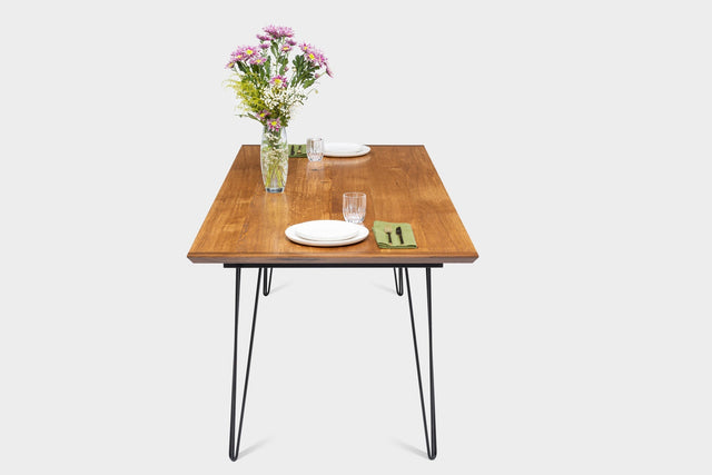 EVE | Mid Century Modern Walnut Dining Table on Steel Legs