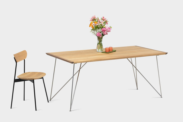 EVELIE | Mid-Century Modern Oak Dining Table
